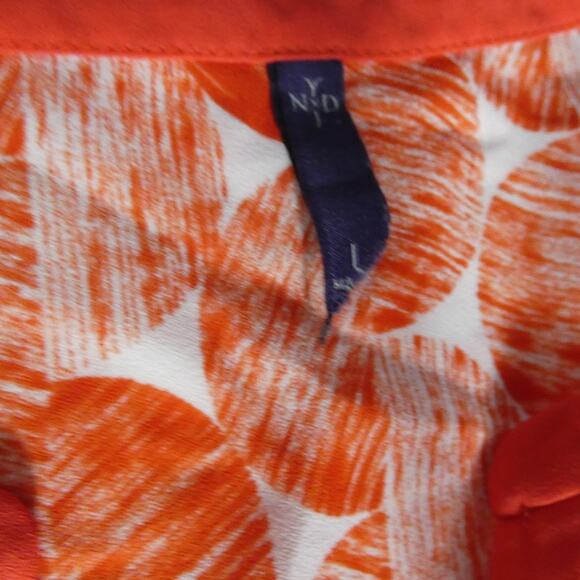 NYDJ Women's Large Tunic Top Long Sleeves Lightweight Geometric V-Neck - Picture 7 of 8